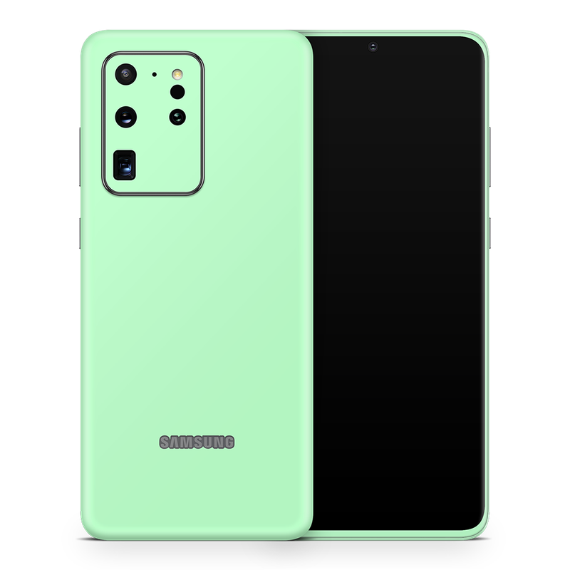 SkinNit Decal Sticker Skin Samsung Galaxy S20 Ultra Pastel Green (Decal Skin)