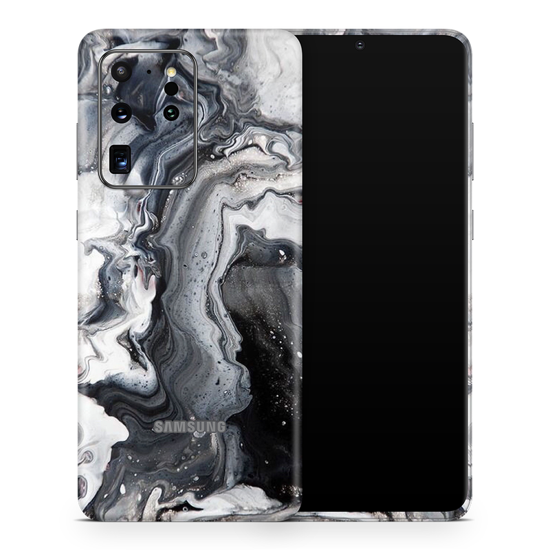 SkinNit Decal Sticker Skin Samsung Galaxy S20 Ultra Marble White Desert (Decal Skin)