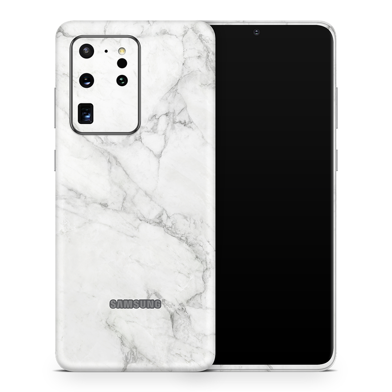 SkinNit Decal Sticker Skin Samsung Galaxy S20 Ultra Marble White (Decal Skin)