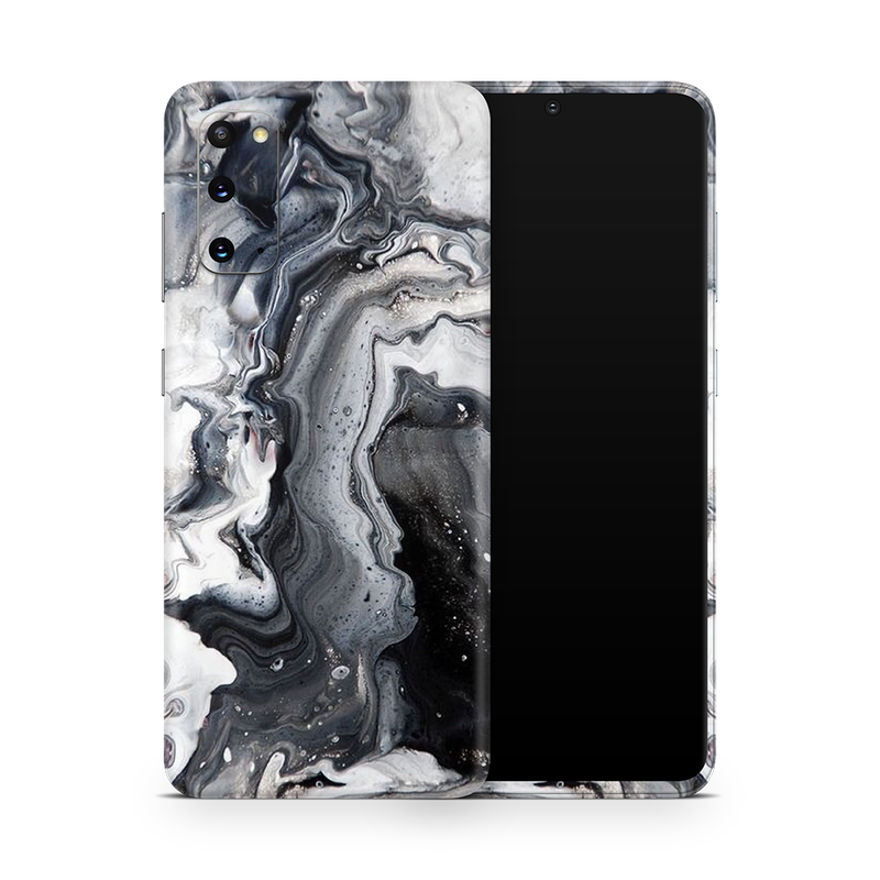 SkinNit Decal Sticker Skin Samsung Galaxy S20 Marble White Desert (Decal Skin)