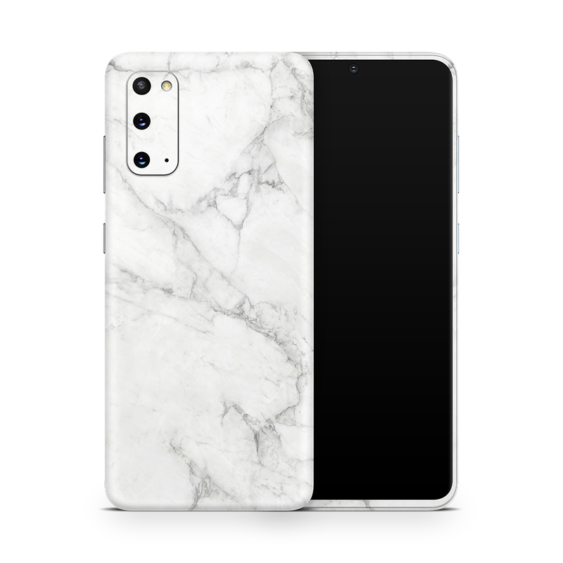SkinNit Decal Sticker Skin Samsung Galaxy S20 Marble White (Decal Skin)