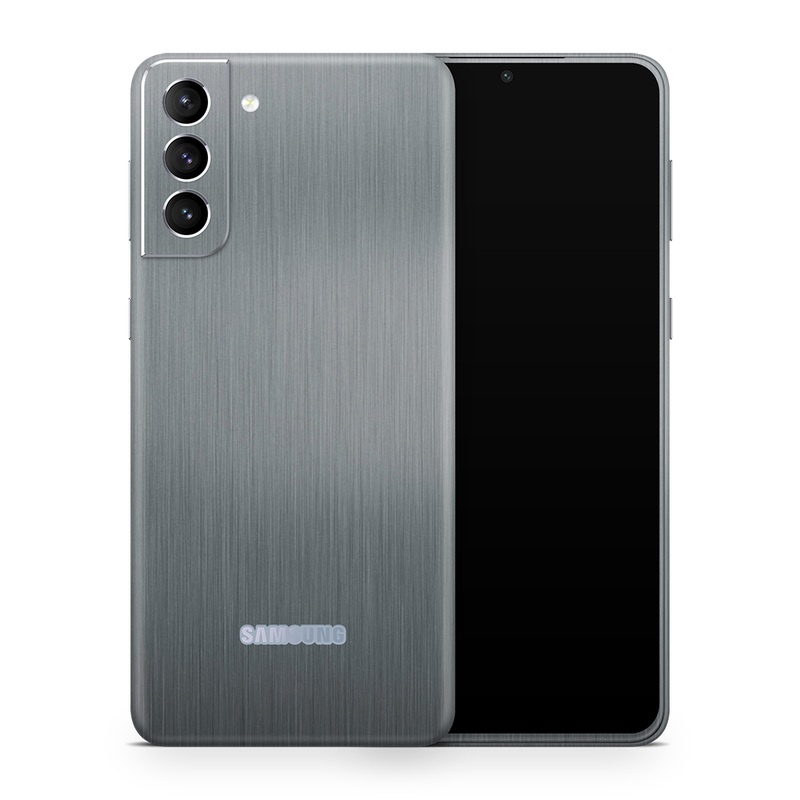 SkinNit Decal Sticker Skin Samsung Galaxy S21 Plus Brushed Aluminum (Decal Skin)
