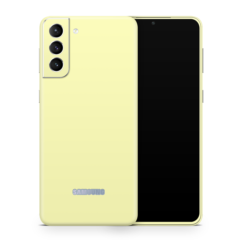 SkinNit Decal Sticker Skin Samsung Galaxy S21 Plus Pastel Yellow (Decal Skin)