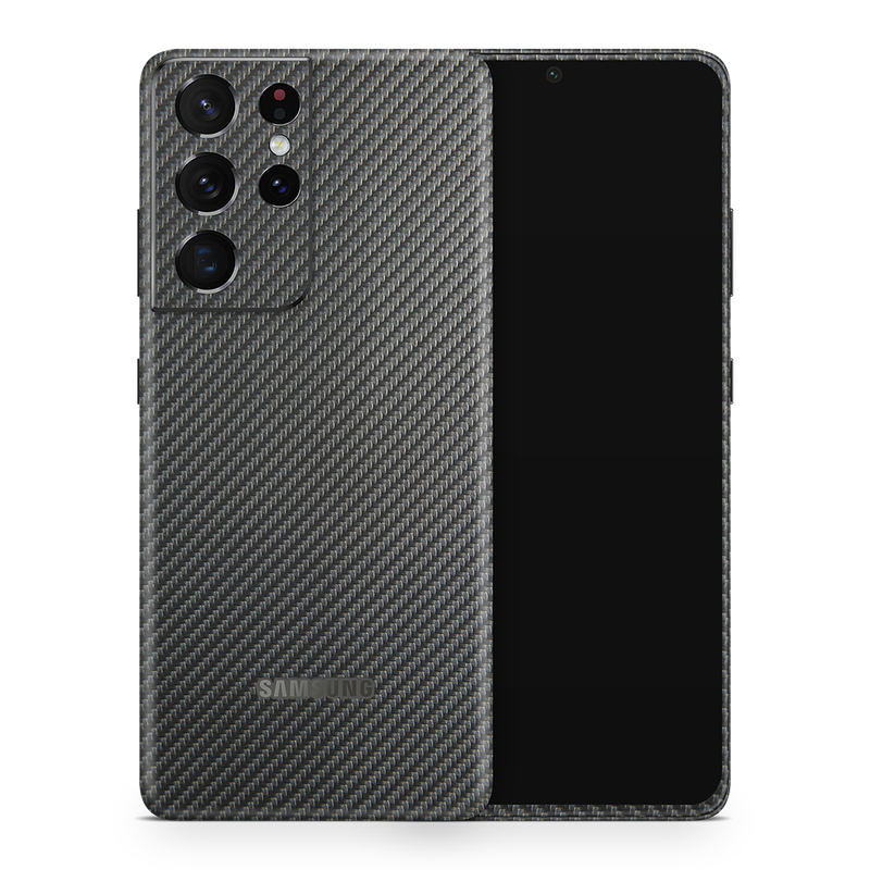 SkinNit Decal Sticker Skin Samsung Galaxy S21 Ultra Carbon Fiber Anthracite (Decal Skin)