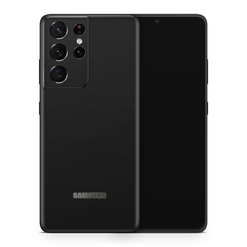 SkinNit Decal Sticker Skin Samsung Galaxy S21 Ultra Matte Black (Decal Skin)