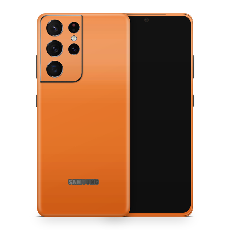 SkinNit Decal Sticker Skin Samsung Galaxy S21 Ultra Orange (Decal Skin)