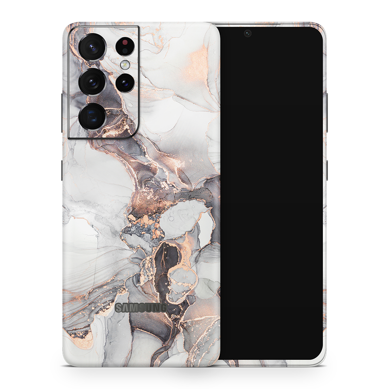 SkinNit Decal Sticker Skin Samsung Galaxy S21 Ultra Marble Mystic (Decal Skin)