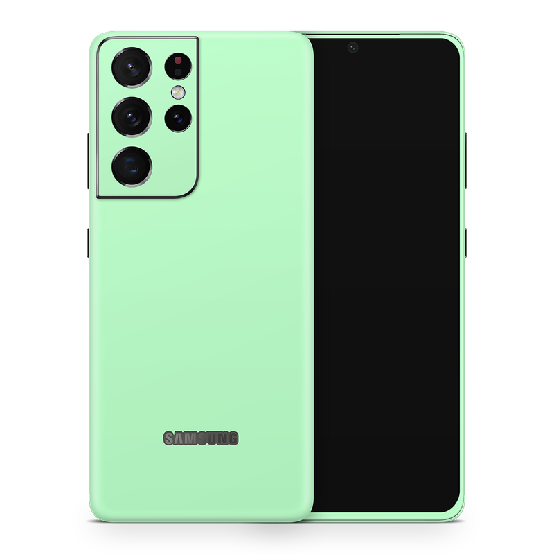 SkinNit Decal Sticker Skin Samsung Galaxy S21 Ultra Pastel Green (Decal Skin)