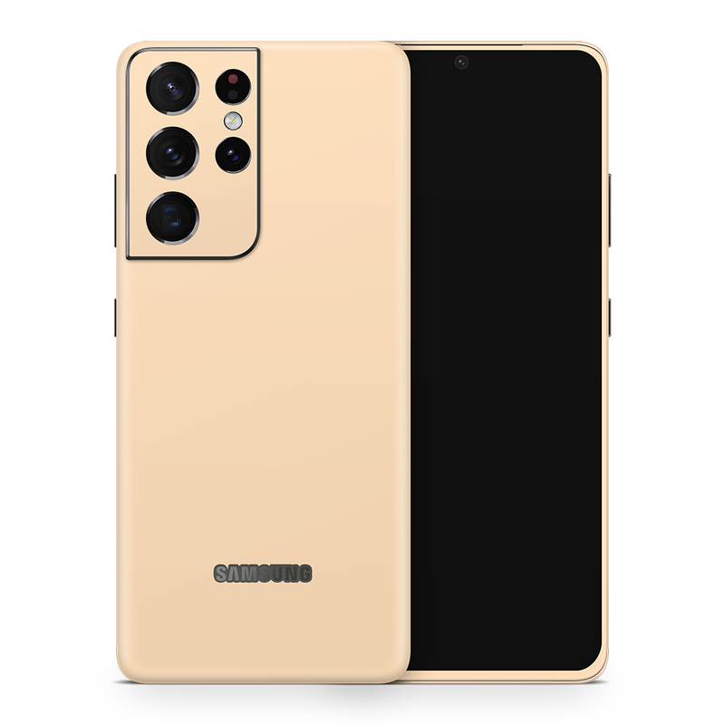 SkinNit Decal Sticker Skin Samsung Galaxy S21 Ultra Pastel Orange (Decal Skin)