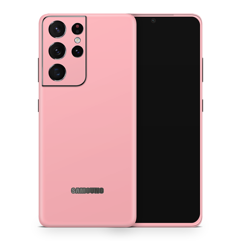 SkinNit Decal Sticker Skin Samsung Galaxy S21 Ultra Pastel Pink (Decal Skin)