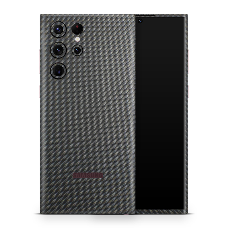 SkinNit Decal Sticker Skin Samsung Galaxy S22 Ultra Carbon Fiber Anthracite (Decal Skin)