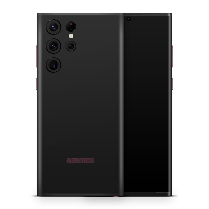 SkinNit Decal Sticker Skin Samsung Galaxy S22 Ultra Matte Black (Decal Skin)