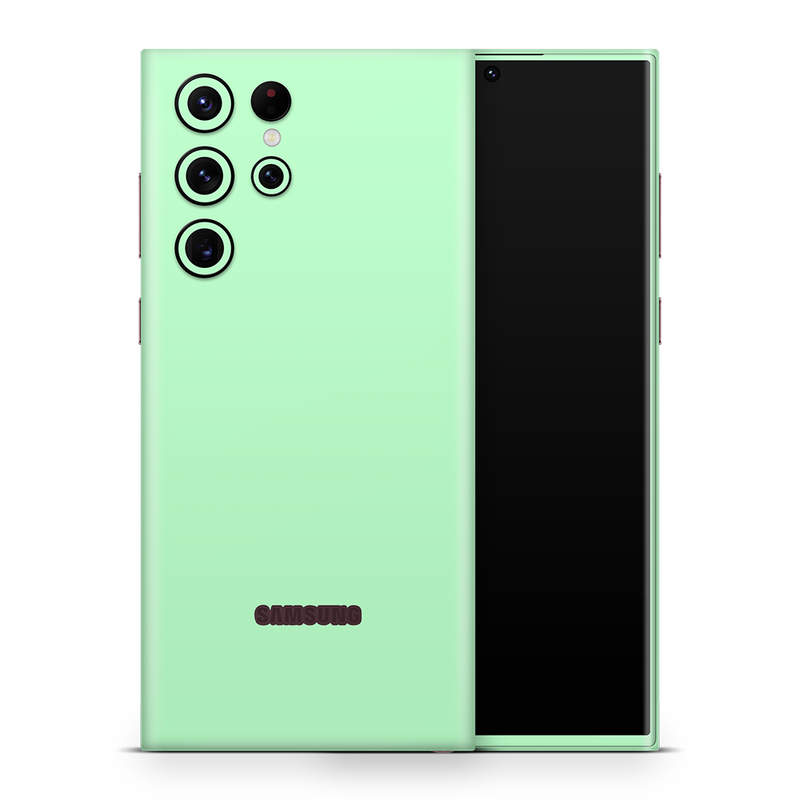 SkinNit Decal Sticker Skin Samsung Galaxy S22 Ultra Pastel Green (Decal Skin)