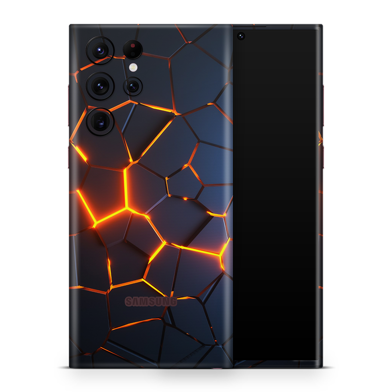 SkinNit Decal Sticker Skin Samsung Galaxy S22 Ultra Premium Lava (Decal Skin)