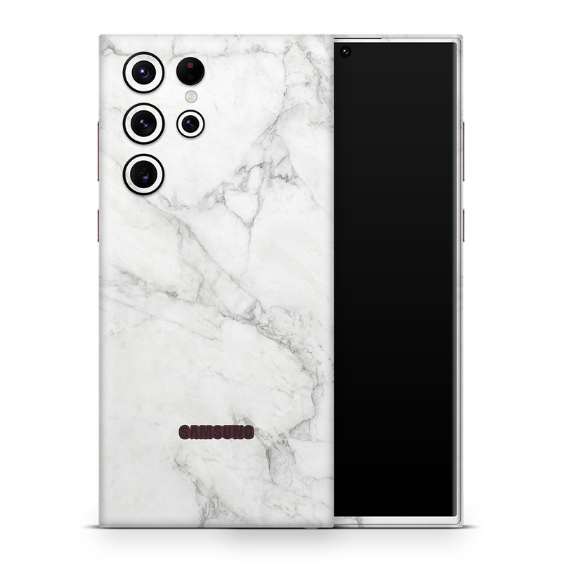 SkinNit Decal Sticker Skin Samsung Galaxy S22 Ultra Marble White (Decal Skin)