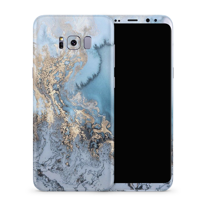 SkinNit Decal Sticker Skin Samsung Galaxy S8 Marble Arctic Blue (Decal Skin)