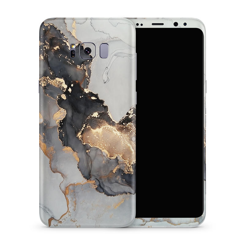 SkinNit Decal Sticker Skin Samsung Galaxy S8 Plus Marble White Gold (Decal Skin)