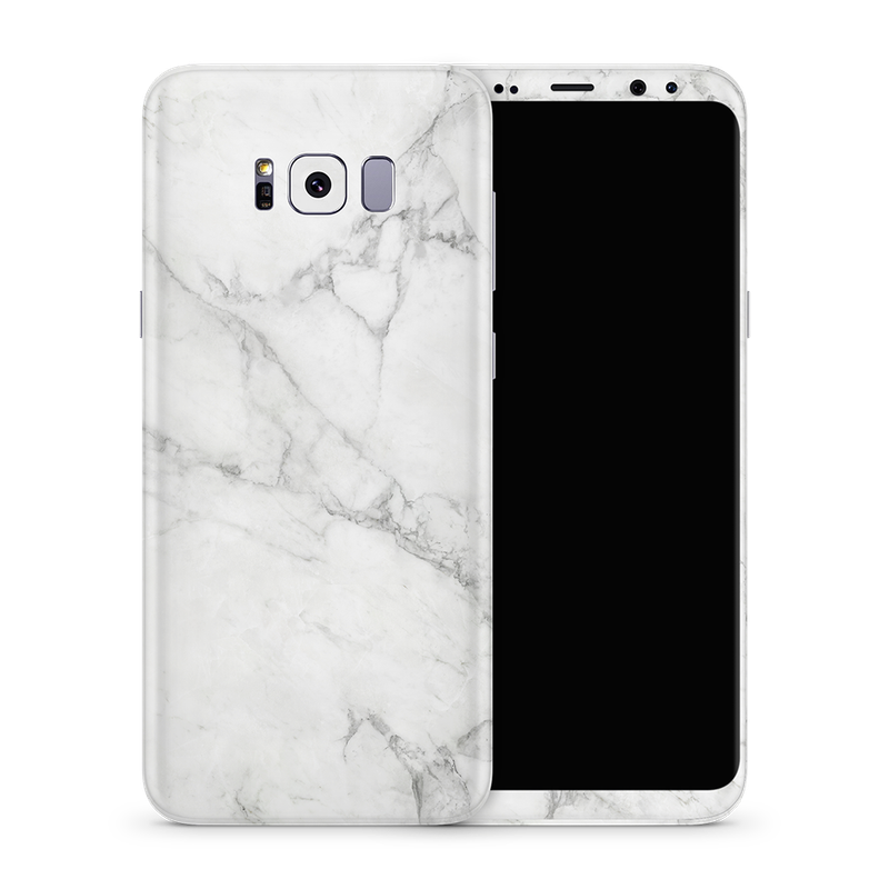 SkinNit Decal Sticker Skin Samsung Galaxy S8 Marble White (Decal Skin)