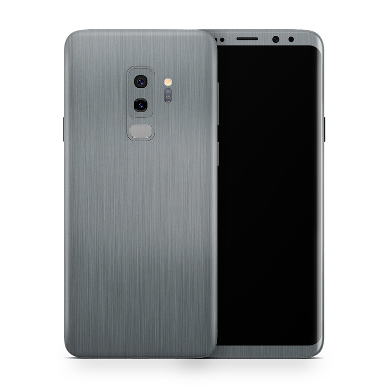 SkinNit Decal Sticker Skin Samsung Galaxy S9 Plus Brushed Aluminum (Decal Skin)