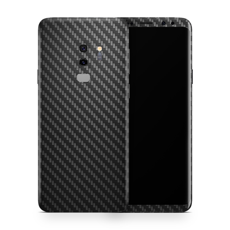 SkinNit Decal Sticker Skin Samsung Galaxy S9 Plus Carbon Fiber Black (Decal Skin)