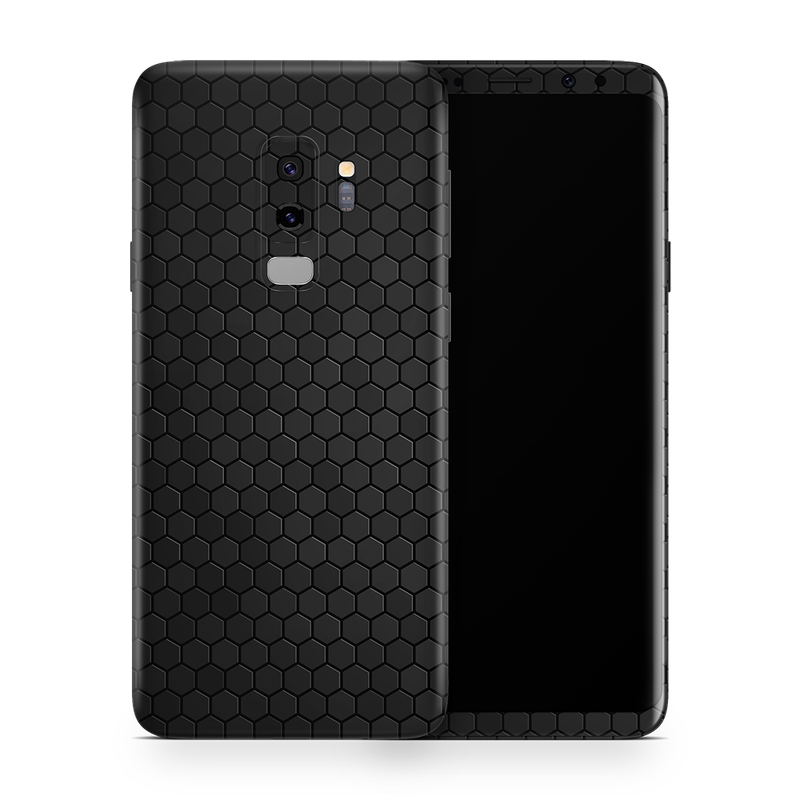 SkinNit Decal Sticker Skin Samsung Galaxy S9 Plus Honeycomb Black (Decal Skin)