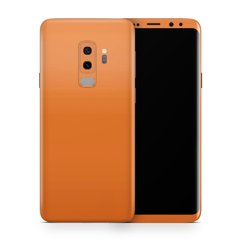 SkinNit Decal Sticker Skin Samsung Galaxy S9 Plus Orange (Decal Skin)