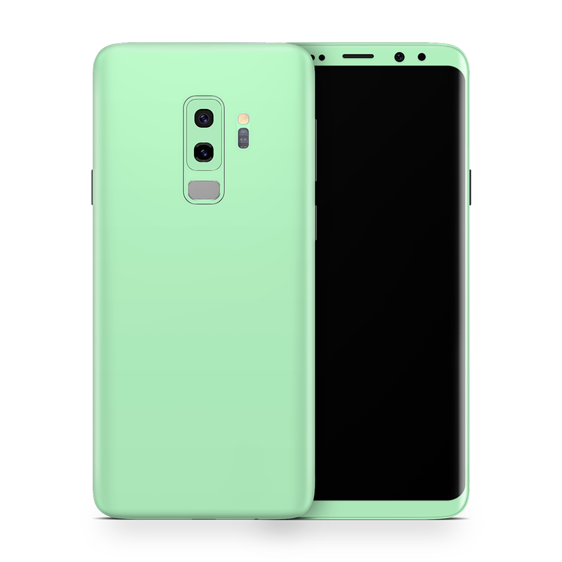 SkinNit Decal Sticker Skin Samsung Galaxy S9 Plus Pastel Green (Decal Skin)