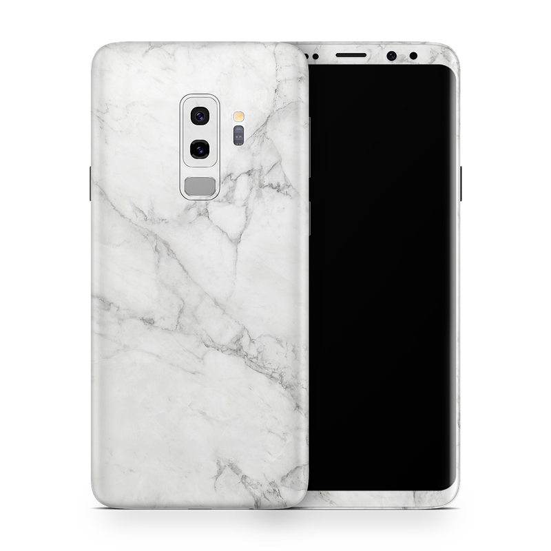 SkinNit Decal Sticker Skin Samsung Galaxy S9 Plus Marble White (Decal Skin)