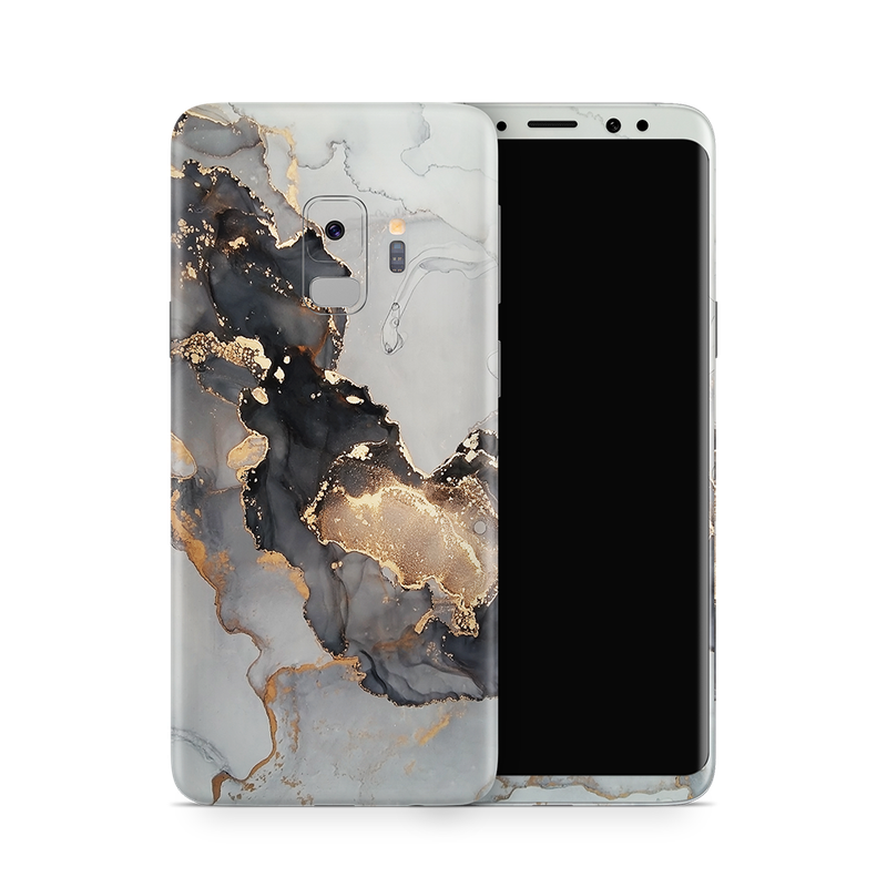 SkinNit Decal Sticker Skin Samsung Galaxy S9 Marble White Gold (Decal Skin)