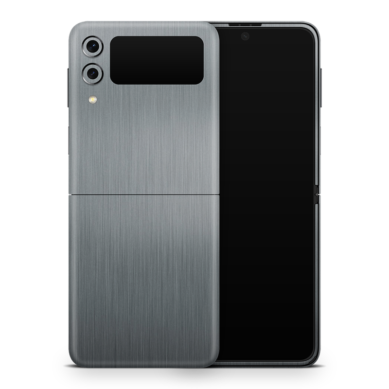 SkinNit Decal Sticker Skin Samsung Galaxy Z Flip 3 Brushed Aluminum (Decal Skin)