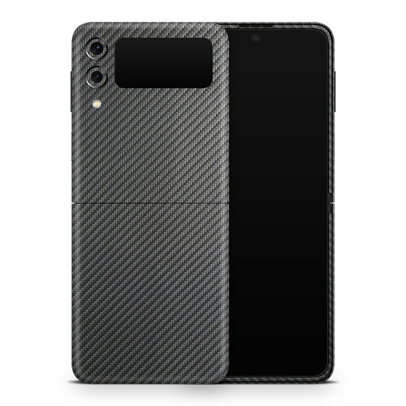 SkinNit Decal Sticker Skin Samsung Galaxy Z Flip 3 Carbon Fiber Anthracite (Decal Skin)