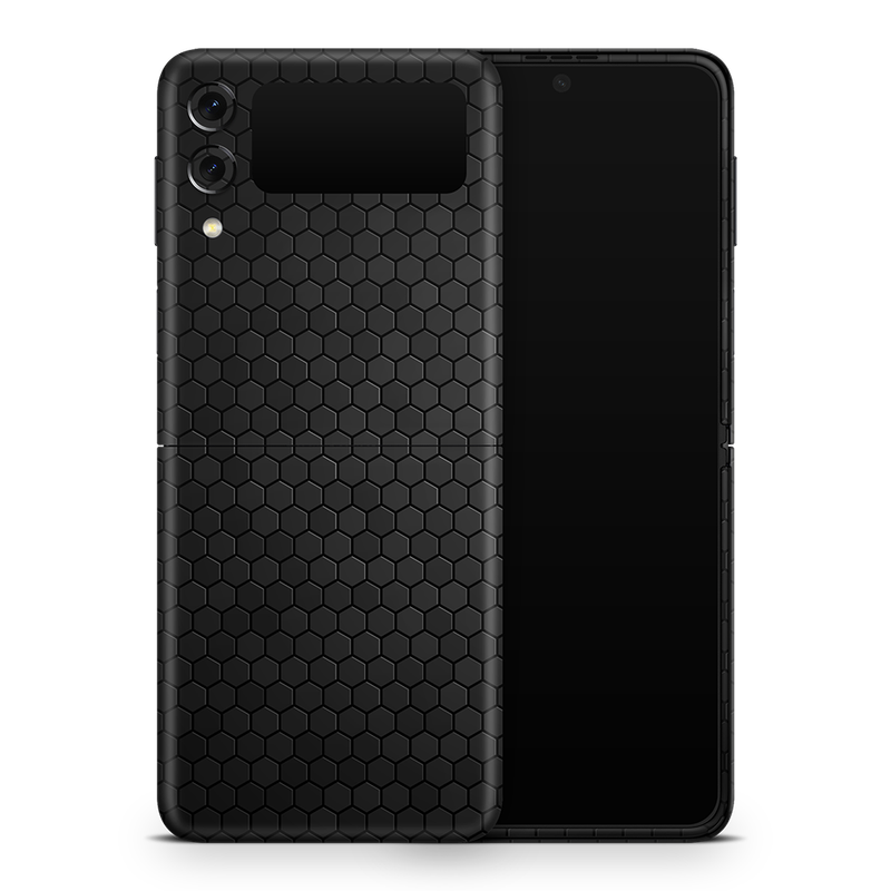 SkinNit Decal Sticker Skin Samsung Galaxy Z Flip 3 Honeycomb Black (Decal Skin)