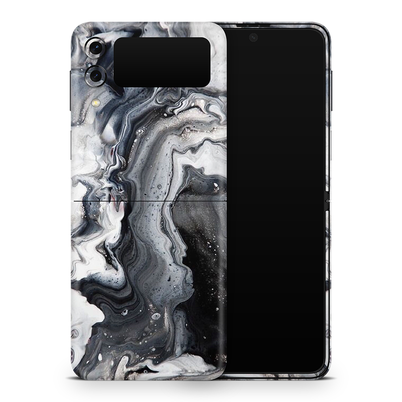 SkinNit Decal Sticker Skin Samsung Galaxy Z Flip 3 Marble White Desert (Decal Skin)