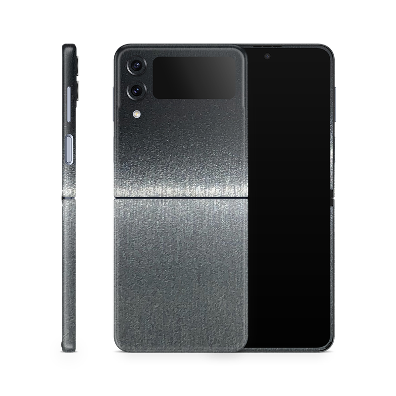 SkinNit Decal Sticker Skin Samsung Galaxy Z Flip 4 Brushed Steel (Decal Skin)
