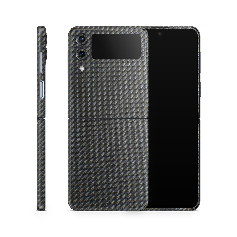 SkinNit Decal Sticker Skin Samsung Galaxy Z Flip 4 Carbon Fiber Anthracite (Decal Skin)