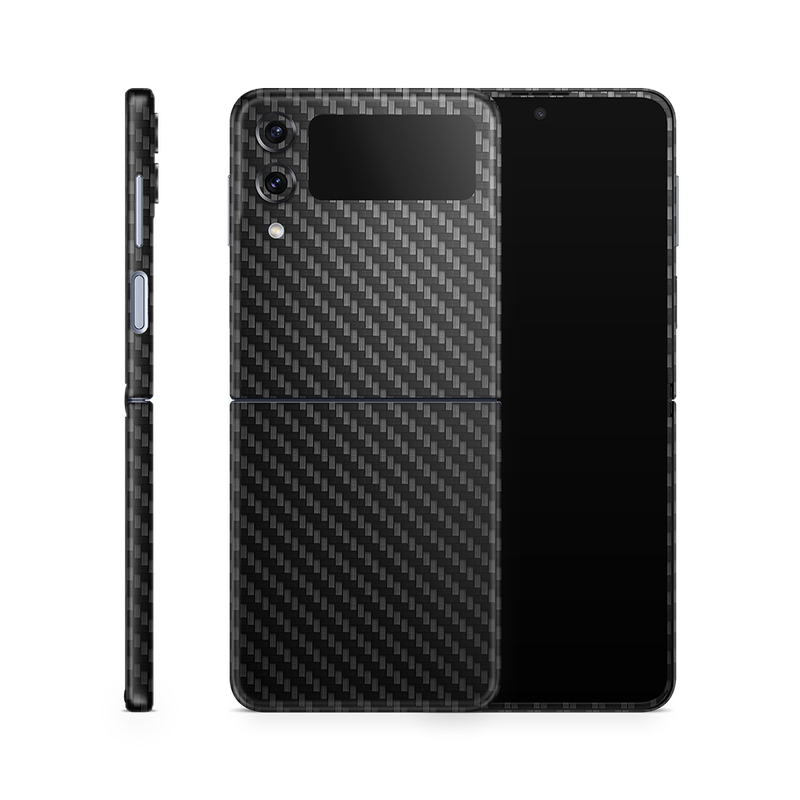 SkinNit Decal Sticker Skin Samsung Galaxy Z Flip 4 Carbon Fiber Black (Decal Skin)