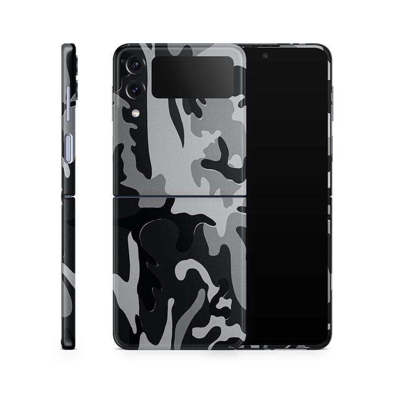 SkinNit Decal Sticker Skin Samsung Galaxy Z Flip 4 Camo Snow (Decal Skin)