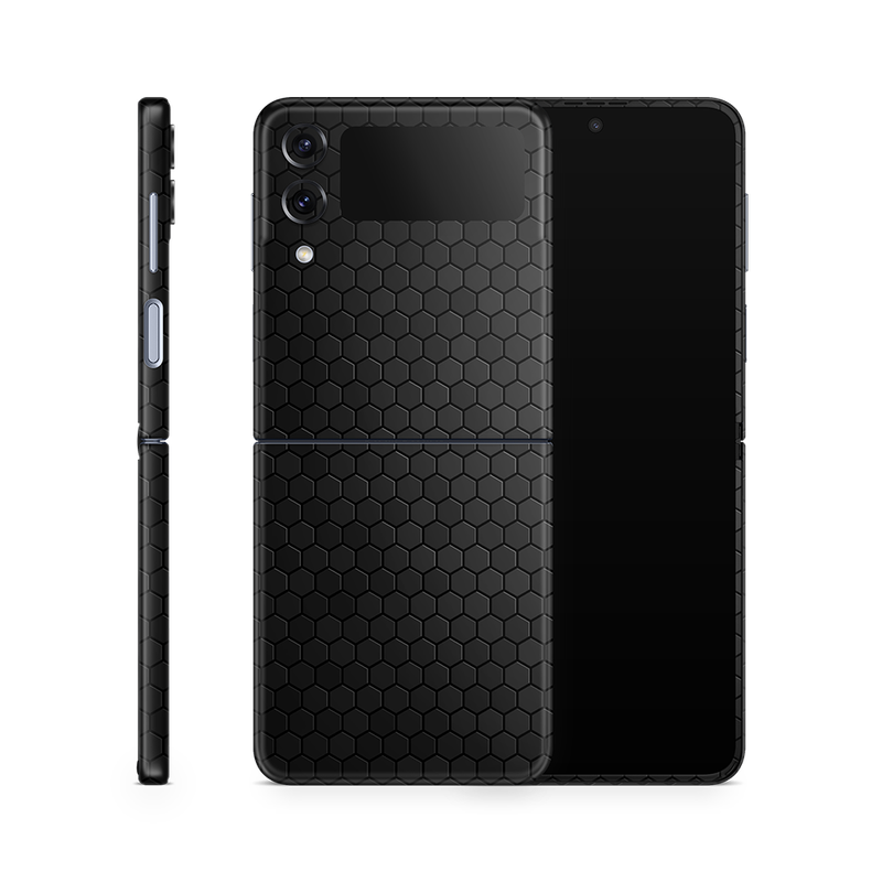 SkinNit Decal Sticker Skin Samsung Galaxy Z Flip 4 Honeycomb Black (Decal Skin)
