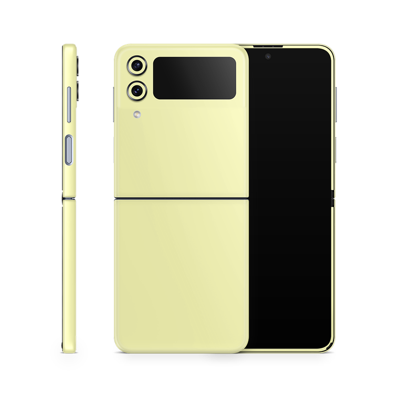 SkinNit Decal Sticker Skin Samsung Galaxy Z Flip 4 Pastel Yellow (Decal Skin)