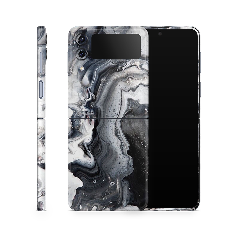 SkinNit Decal Sticker Skin Samsung Galaxy Z Flip 4 Marble White Desert (Decal Skin)
