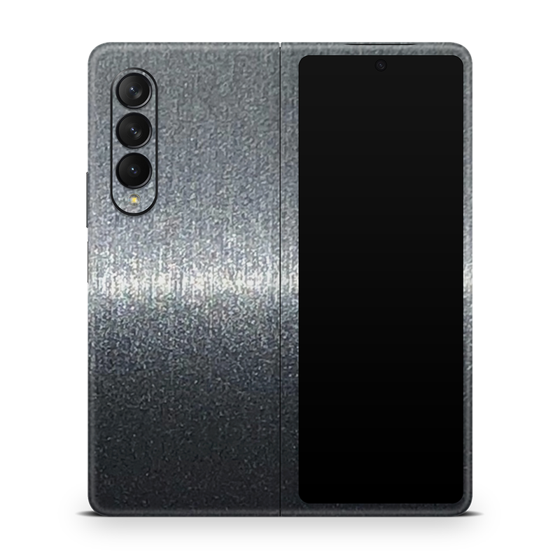 SkinNit Decal Sticker Skin Samsung Galaxy Z Fold 3 Brushed Steel (Decal Skin)
