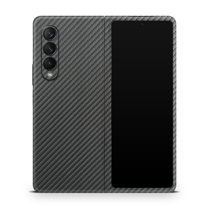 SkinNit Decal Sticker Skin Samsung Galaxy Z Fold 3 Carbon Fiber Anthracite (Decal Skin)
