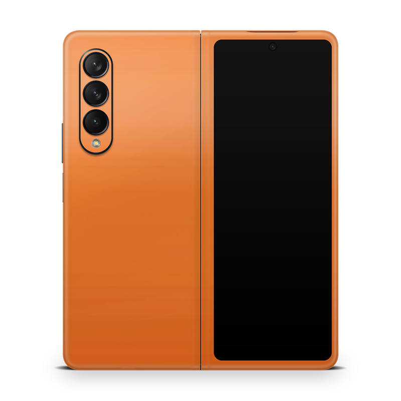 SkinNit Decal Sticker Skin Samsung Galaxy Z Fold 3 Orange (Decal Skin)