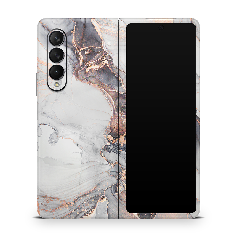 SkinNit Decal Sticker Skin Samsung Galaxy Z Fold 3 Marble Mystic (Decal Skin)