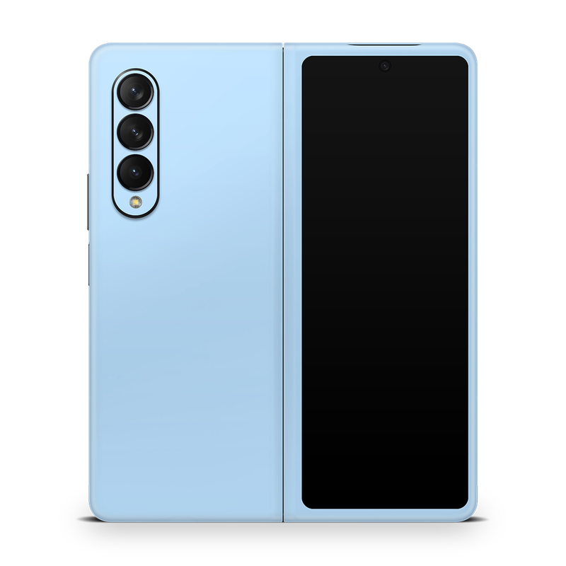 SkinNit Decal Sticker Skin Samsung Galaxy Z Fold 3 Pastel Blue (Decal Skin)