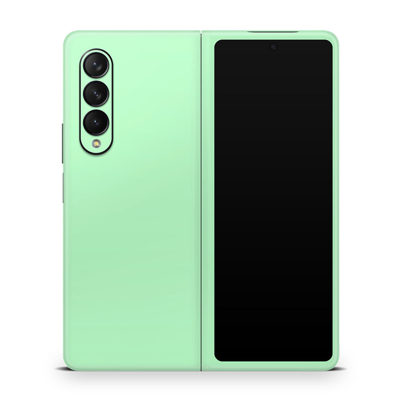 SkinNit Decal Sticker Skin Samsung Galaxy Z Fold 3 Pastel Green (Decal Skin)