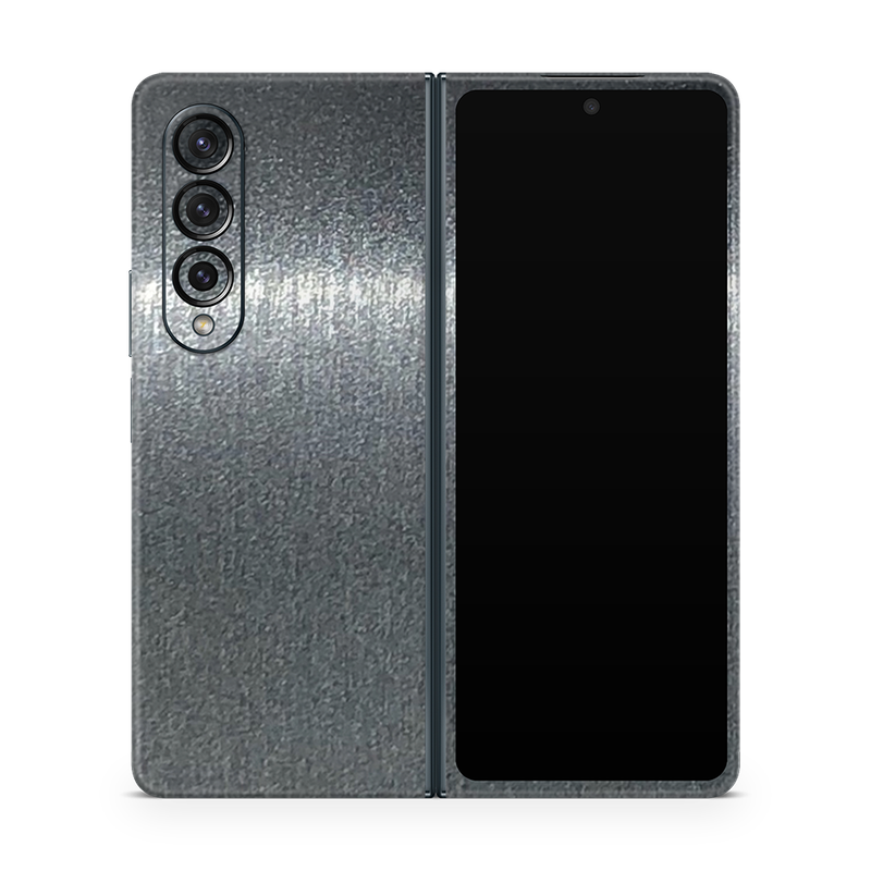 SkinNit Decal Sticker Skin Samsung Galaxy Z Fold 4 Brushed Steel (Decal Skin)