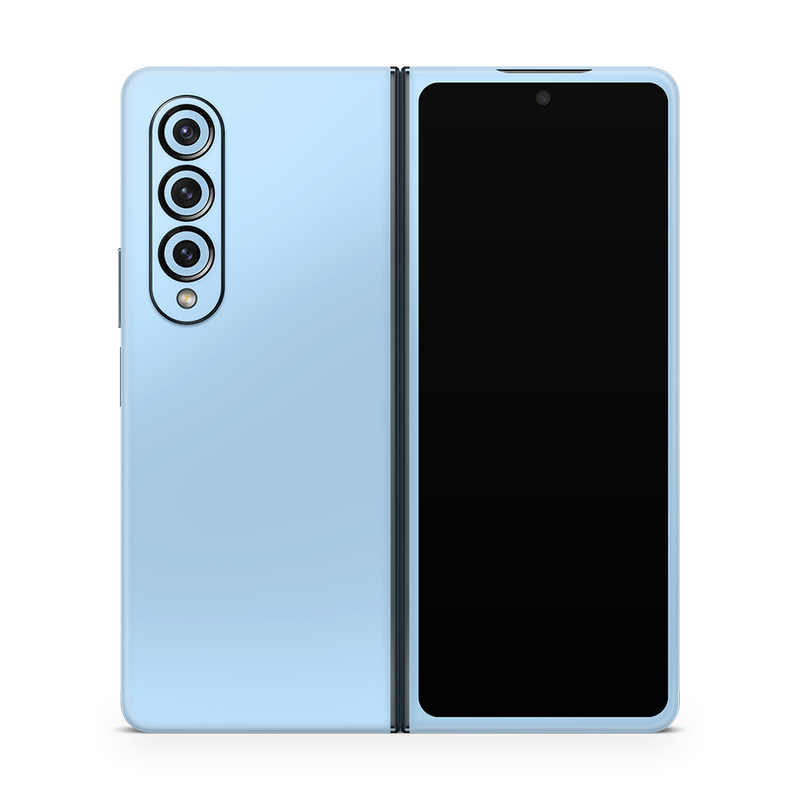SkinNit Decal Sticker Skin Samsung Galaxy Z Fold 4 Pastel Blue (Decal Skin)