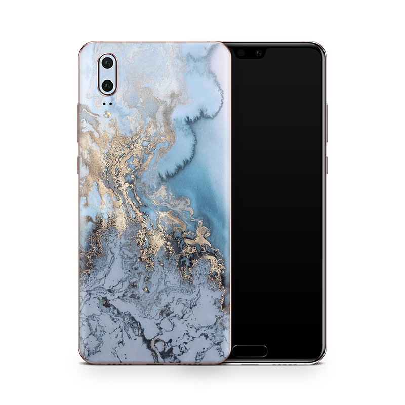 SkinNit Decal Sticker Skin Huawei P20 Marble Arctic Blue (Decal Skin)