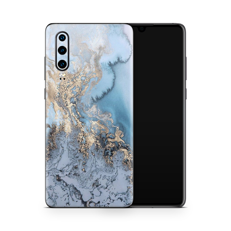 SkinNit Decal Sticker Skin Huawei P30 Marble Arctic Blue (Decal Skin)